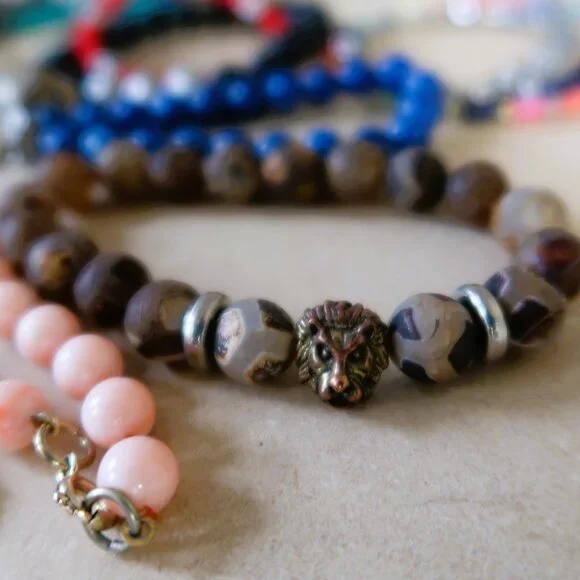 22 Pc Boho Beaded Bracelet Bundle Lot Gemstone Crystal Stack Boho Hippie Craft - Picture 3 of 13